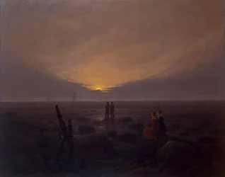 Sorgere della luna sul mare